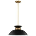 thumbnail image 3 of Nuvo Lighting Perkins 1 Light Small Pendant Matte Black with Burnished Brass, 3 of 4