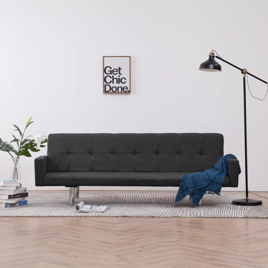 Kepooman Home Convertible Faux Leather Sofa Bed with Armrest for Living Room, Dark Gray Kepooman Home Convertible Faux Leather Sofa Bed with Armrest for Living Room, Dark Gray