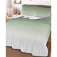 thumbnail image 3 of Quilts Twin Size Bedding Set, Sage Green Lightweight Quilted Comforter, Farmhouse Sage Green Ombre Soft Reversible Bedspread Coverlet with Pillow Covers for All Season, 68" x 86", 3 of 7