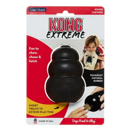 KONG Extreme Durable Natural Rubber Dog Toy, Black, Large