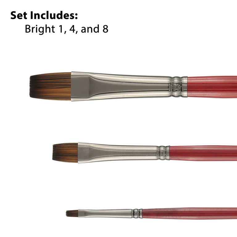 Red Sable Filbert Paint Brushes - Set of 6 Acrylic, Watercolor, Mixed Media  or Oil Paint Brushes. Long Handle Professional Art Supplies for Canvas  Painting