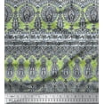 thumbnail image 3 of oneOone Cotton Silk Light Gray Fabric Floral Block Panel Sewing Material Print Fabric By The Yard 42 Inch Wide, 3 of 3