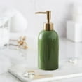 thumbnail image 6 of Portable Hand Liquid Pump Bottle, 420ml Refillable Bedroom Bathroom Kitchen Sink Ceramic Empty Soap Dispenser for Lotion, Body Wash, Dish Soap , Green, 6 of 9