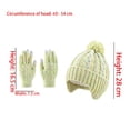 thumbnail image 3 of 3 Pcs Kids Winter Hat Scarf Gloves Set Knit Pompom Beanie with Earmuffs Double Layer Scarf Touchscreen Gloves Toddler Thick Thermal Sets Green 2-10 Years, 3 of 6