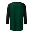 thumbnail image 5 of FAIWAD Women's Color Block Patchwork Tops 3/4 Sleeve Round Neck Soft Loose Pullover Top, 5 of 5