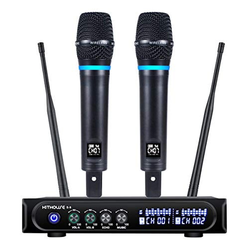 Kithouse S9 UHF Rechargeable Wireless Microphone System Karaoke