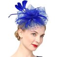 thumbnail image 2 of AOOCHASLIY Hats for Women Clothes Hat for Women Tea Party Headband Kentucky Derby Wedding Cocktail Flower Mesh Feathers Hair Clip, 2 of 3