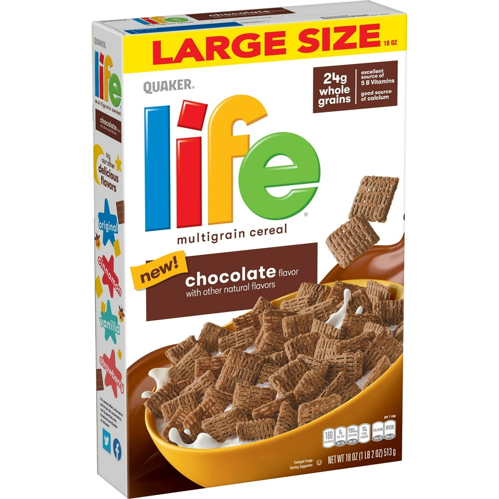Quaker Life Cereal, Chocolate, 18 oz Box