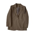thumbnail image 4 of Girls Blazer Dress, Solid Color Lapel With Chain Belt, Long Sleeve Casual Suit Jacket For Kids Brown 11-12 Years, 4 of 6