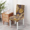 thumbnail image 4 of Chic Paisley Bohemian Dining Chair Covers 4 Pack Vintage Floral Ethnic Retro Colorful Pattern Washable Polyester Stretch Slipcovers Removable Protector for Classic Spaces, 4 of 6