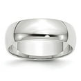 thumbnail image 4 of 14K White Gold 6mm Light Weight Half Round Band Ring Size 10, 4 of 7