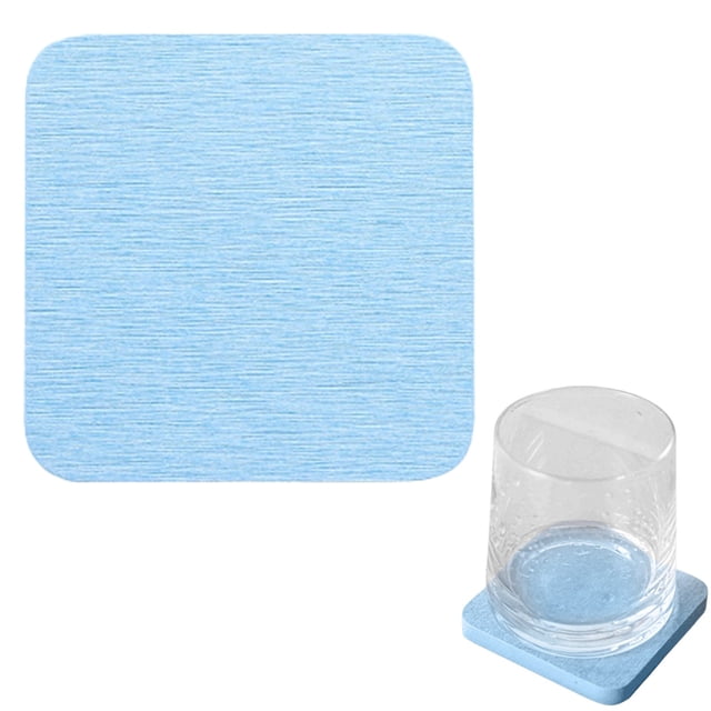 Reusable Absorbent Diatomite Drink Coasters, Non-Slip Insulation Odorless, Protect Table Countertop from Damage, Diatomite Mat Set for Drinks and Plants Fast Water Absorption in Seconds (Sky Blue)