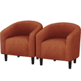 thumbnail image 2 of Renwick Corduroy Fabric Accent Barrel Chair with Elastic Foam Fills, Set of 2, Brick Red, 2 of 9