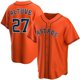 thumbnail image 1 of Nueva Camiseta De Béisbol Cardigan Astros Baseball #27 Altuve Summer Sportswear Fan Edition Naranja-Xl(48), 1 of 2