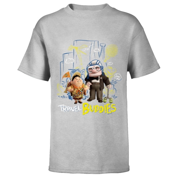 Disney and Pixar’s Up Carl Russell Kevin Dug Travel Buddies - Short Sleeve T-Shirt for Kids - Customized-Athletic Heather