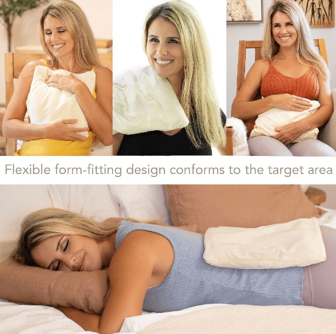 Bed Buddy Microwaveable Heating Pad with Lavender for Back & Neck Pain, Chamomile Scented, White