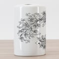 thumbnail image 3 of Zodiac Ceramic Toothbrush Holder, Floral Images Pisces Sign Fish House of the Water Element Sensitivity Planet Sign, Versatile Countertop for Bathroom, 4.5" X 2.7", Black White, by Ambesonne, 3 of 4