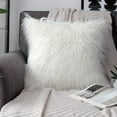 thumbnail image 3 of Phantoscope Merino Style Faux Fur Series Decorative Throw Pillow Bundle, 12" x 20"/18" x 18", White, 2 Pack, 3 of 5