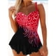 thumbnail image 2 of Women Plus Size One-Piece Swimsuit with Rhinestones Ruffle Bathing Suit Padded Push Up Swimwear, 2 of 5