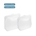 thumbnail image 4 of Reutilizable Silicona Alimentos Almacenamiento Bolsas 3 uds, Silicona Congelador Bolsas Snack Bolsas Conservación Bolsa Frigorífico Fresco Bolsas-Blanco (Pequeño+Mediano+Grande), 4 of 5