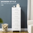 thumbnail image 4 of HOMCOM Chest of Drawers for Bedroom, 6 Drawer Dresser, White, 4 of 10