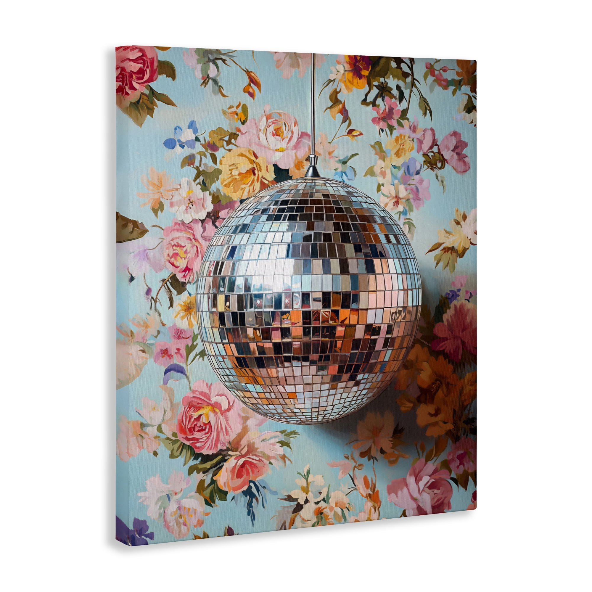 Stupell Industries Floral Disco Ball Reflection Canvas Wall Art, design by LSR Design Studio