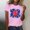 Pink, variant on Womens Tshirts Uk National Day Print Short Sleeve Crewneck Tee Daily Womens Tees Blue M