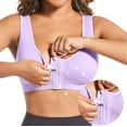 thumbnail image 7 of Miqool Women's Front Closure Sports Bras Comfort Wireless Post Surgery Bra Full Coverage Breathable Active Yoga Sleep Bras, 7 of 7