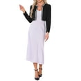 thumbnail image 2 of INSPIRE CHIC Tweed Jacket for Women's Cropped Long Sleeve Sparkle Trim Open Front Cocktail Cardigan XS Black, 2 of 6