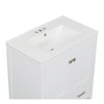 thumbnail image 5 of Zolaris Modern Bathroom Vanity with Ceramic Sink, Shelves, Drawers, Wood, White, 5 of 10