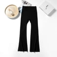 thumbnail image 5 of Girls School Uniform Pants Slim High Waist Elastic Waistband Solid Print Flared Trousers Back To School Girls Pants Size 3-4 Years, 5 of 6