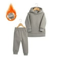 thumbnail image 4 of Hifoo Kids Hoodie Jogger Sweatsuit Solid Color Sweatshirt Sweatpants Sets Winter Athletic Boys Cozy Pullover Pants Outfit Sets Casual Two Piece Playwear Children Long Sleeve Stylish Clothing Sets, 4 of 6