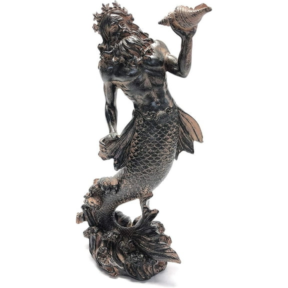 ABZ Brand Amazing Collection King of the Sea - Poseidon Neptune holding Conch Rising from the Sea Statue