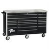 72" 17 Drawer Triple Bank Roller Cabinet - Black