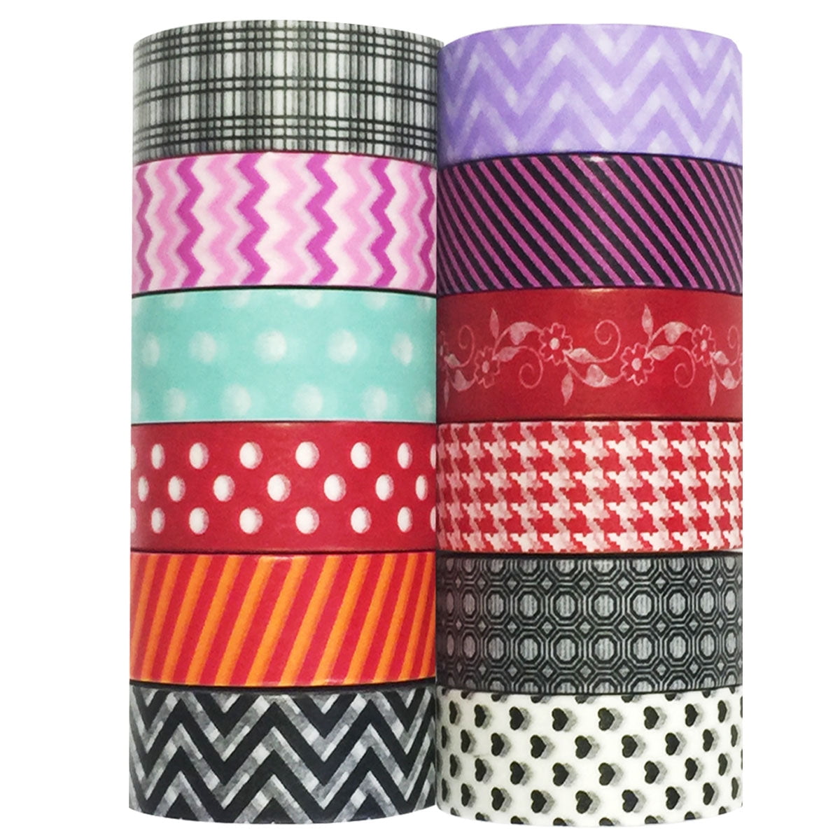Wrapables Washi Tapes Decorative Masking Tapes, Set of 12, ADSET25