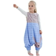 Children'S Sleeping Bag With Legs Warm Soft Pajamas, Girl Boy Winter Sleeping Bag Jumpsuit Without Sleeves Sleeping Bag With Feet Flannel Pajamas Unisex