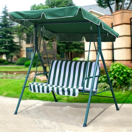 Yaheetech 2 Person Outdoor Patio Yard Swing Canopy With Iron Frame