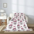 Throw Blanket for Couch Sofa and Bed, Artistic Cute Poodle Dog Pink_C