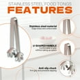 thumbnail image 4 of FACEGA 12Pcs Metal Tongs,One-Piece Molding Stainless Steel Tongs for Cooking,U Type Handle 4.92" Stainless Steel Tongs,For Pick Up, Sugar Cubes, Milk Balls,Mix3, 4 of 7