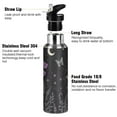 thumbnail image 3 of Yayeee 20oz Insulated Water Bottle Double Wall Stainless Steel with Flip Straw Lid, Gothic Floral Print, 3 of 7