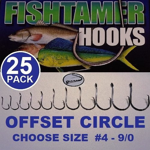 Dr.Fish 30 Packed Sea Fishing Hooks Barbed Offset Hooks X-Strong Steel 1/0-10/0