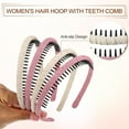 thumbnail image 4 of Unique Bargains 4 Pcs Teeth Comb Headband Solid Color Tooth Comb Hair Hoop for Women Hair Accessories Pink Beige, 4 of 7