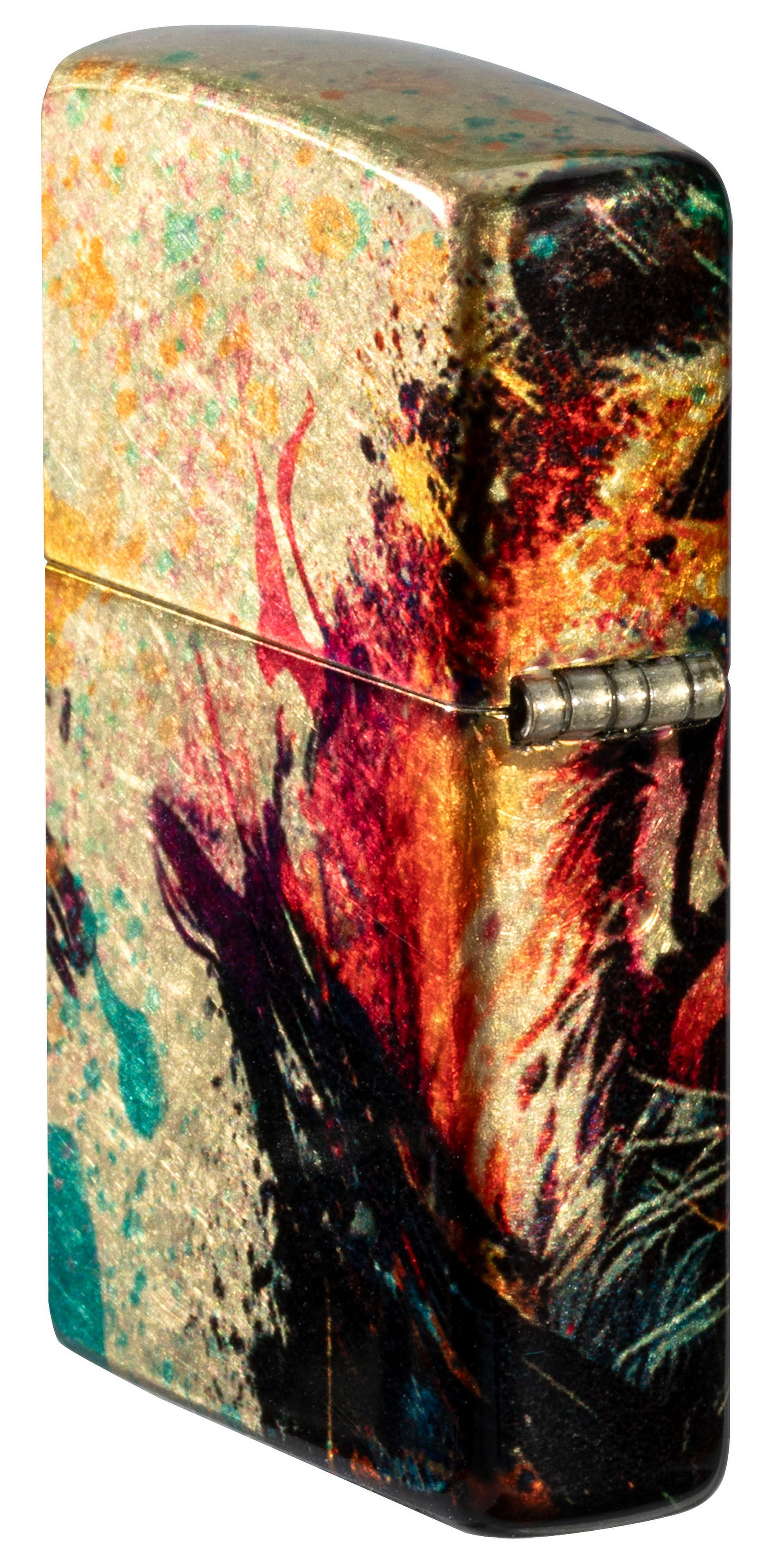 Zippo Painted Tiger Design 540 Tumbled Brass Pocket Lighter