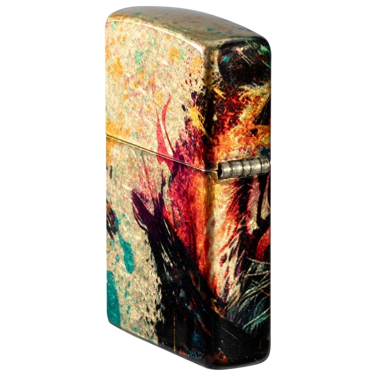 Zippo Painted Tiger Design 540 Tumbled Brass Pocket Lighter