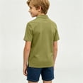 thumbnail image 5 of Havenx Boys'school Uniform Polo Shirts Short Sleeve Button Up Collared Polo Shirts with Pocket Moisture Wicking Tshirts Dry Fit Athletic School Uniform Casual Clothes,Camouflage Green 100(2-3Y), 5 of 6