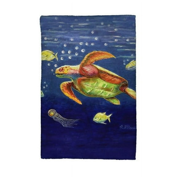 Betsydrake KT1168 16 x 25 in. Dicks Sea Turtle Kitchen Towel