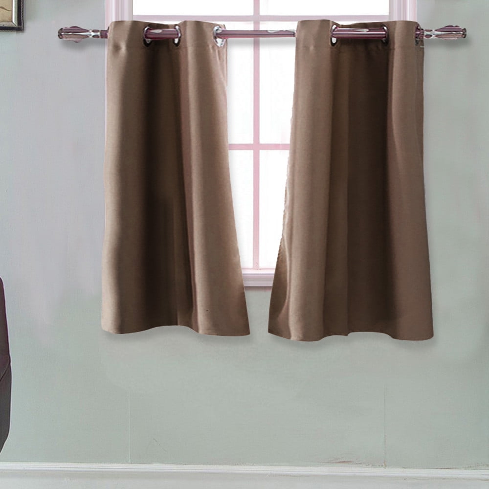 2PC Insulated Lined Foam Blackout Grommet Window Curtain Panels N32 Taupe Tan 