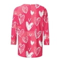 thumbnail image 4 of EnJoCho Valentines Day Tops for Girls Novelty Heart Graphic T Shirts 3/4 Sleeve Spring Tee Crew Neck Cute Blouses Youth Wear Clothing Apparel, 4 of 5