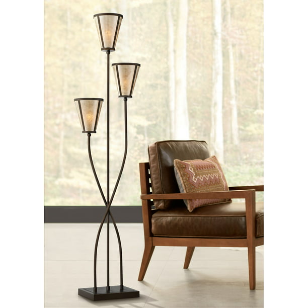 Rustic Industrial Floor Lamp Tree, Rustic Metal Petal Table Lamp