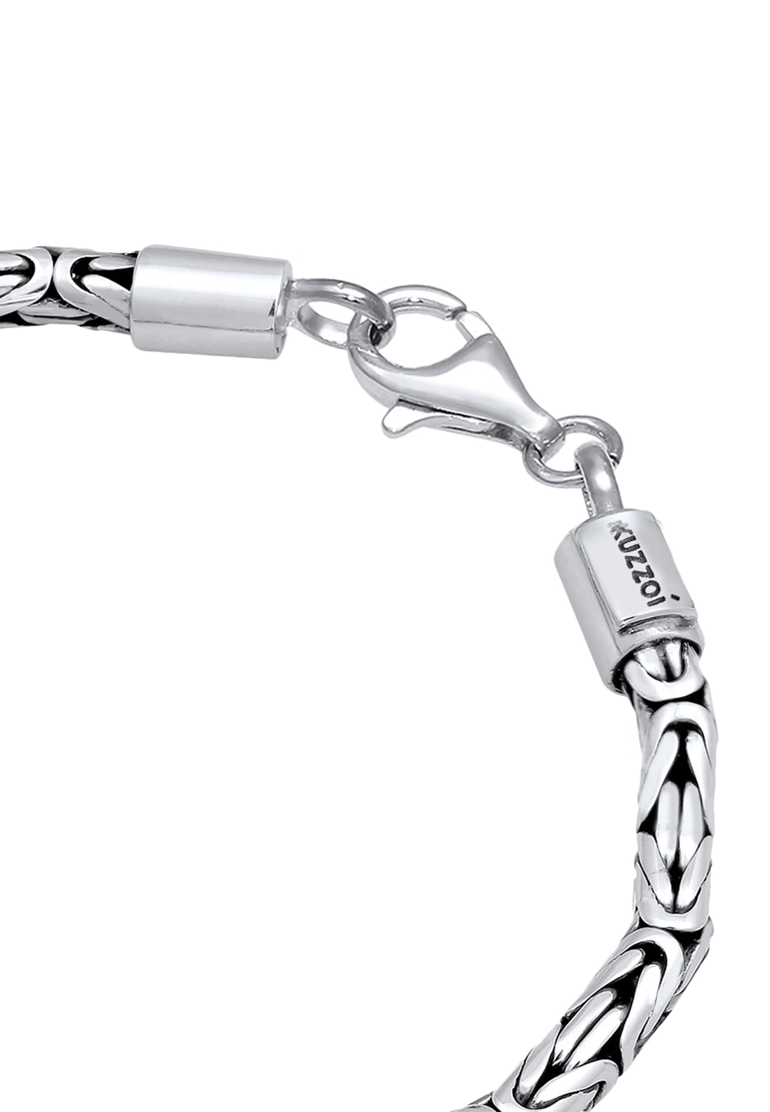 KUZZOI 0.16" Men 925 Sterling Silver Byzantine Bracelet 7.48-9.05 inch